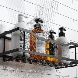 (Pack of 1)Wall Mounted bathroom Rack Shelf/Storage Organizer for bathroom Steel Wall Shelf-26