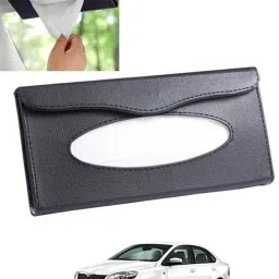 Black Leatherite Rectangle Shape Fancy Design Tissue Dispencer For Car-131 Vehicle Tissue Dispenser-22