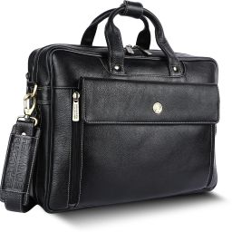 Men Black Messenger Bag - Extra Spacious-image-75