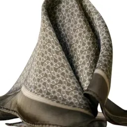 Char Chaand (Olive Cascade) Pocket Square for Men Wedding Suits, Blazers ["Grey"] Handkerchief-picture-1