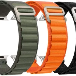 DARKFIT Trail Loop Bands/Straps Compatible with Watch 49mm 46mm 45mm 44mm 42mm, Adjustable Velcro Premium Strap for iWatch Ultra & Ultra 2 Series SE 10 8 7 6 5 4 3 2 1. (Only 2 Pcs Trail Loop Strap, Watch NOT Included) Smart Watch Strap (Black, Blue) Smart Watch Strap-74