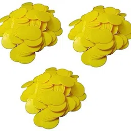 ROUND PLASTIC PLAIN TOKEN COIN FOR SHOP, GAMES, STORES, SCHOOL (300 COIN,YELLOW)-16