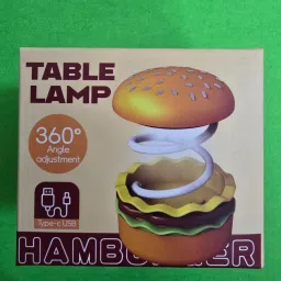 sdgifts Hamburger Shaped Table Lamp with 360° Adjustable Neck Night Lamp image 4