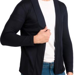 Men Full Sleeve Blue Shrug-image-64