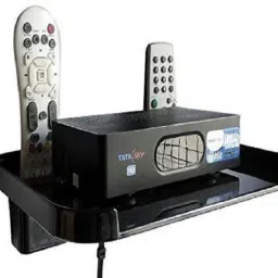 TV Set Top Box Stand Black With Remote Holder Plastic Wall Shelf-picture-16