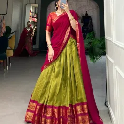 Solid Semi Stitched Lehenga Choli-image-8