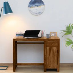 woodsworth from pepperfry Arno Sheesham Wood Writing Table In Provincial Teak Finish-picture-29
