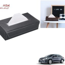 Car Tissue Box Paper Tissue Holder Grey with 200 Sheets(100 Pulls) For Maruti Suzuki Kizashi Vehicle Tissue Dispenser-10