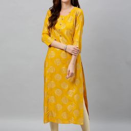 Women Printed Viscose Rayon Straight Kurta-image-63