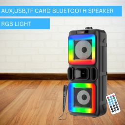 FRONY Pushpa(PORTABLE BLUETOOTH PARTY SPEAKER) 3D Sound With Karaoke Mic/RGB LightA295 40 W Bluetooth Party Speaker-image-73