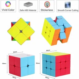 d eternal Cube 2X2 3x3 and Silver Mirror High Speed Stickerless Magic Cubes Combo image 2