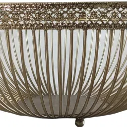 Metal Gold Fruit Basket - Stylish Centerpiece for Dining Table Cast Iron Fruit & Vegetable Basket-image-6