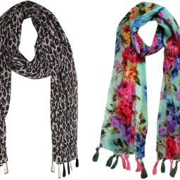 Printed Chiffon Women Multicolor Stole, Scarf, Fancy Scarf-image-12