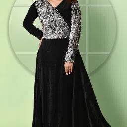 Solid Velvet Stitched Anarkali Gown-picture-23