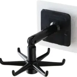 Wall mounting Self Adhesive 360 Degree Rotating Hook for Hanging(Pack of 2) Hook 5-66
