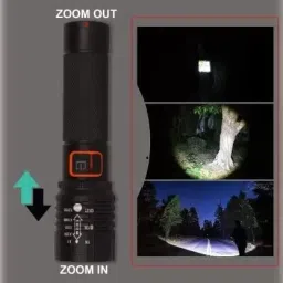 dhriyag Focus Zoom Torch, 5-Light Modes with Red & Blue Blinker, Rainproof, Rechargeable Torch image 5