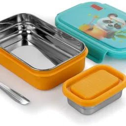 flipkart smartbuy Stainless Steel Lunch Box with 4 Side Clip Lock Lid Lunch Box For School Kids 2 Containers Lunch Box-picture-21