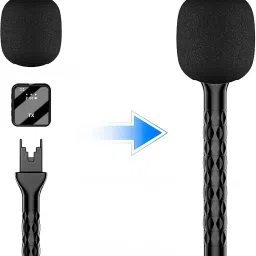 moozmob Microphone Handheld Stick with Noise-Cancelling Wireless Mic for Interviews Vlog Microphone image 3