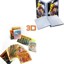 55 PCS Pokemon Cards New Look 3D View Playing Card For Kid's with album-18