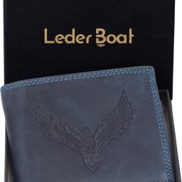 Men Casual Blue Genuine Leather RFID Wallet-image-48