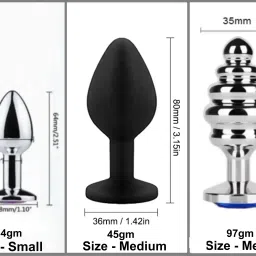 purvish Non-Vibrating Curved step, soft silicon medium & steel small size,3 Massager set Unique design, soft and different size gives more compatibility for men & women Massager image 2