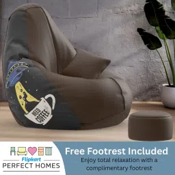 XXXL PatternPuff Bag With Free Cushion and Puffy , Need Coffee-Brown Teardrop Bean Bag With Bean Filling-picture-20