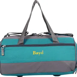 30 L Hand Duffel Bag - 30 Liter 17 inch Sky Blue Gym Sports & Mini Travel Bag With Shoes Compartment - Blue, Grey - Regular Capacity-image-40