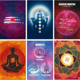 Lord Shiva And Yoga Asanas (Pose), Chakras Awakening, Gayatri Mantra, Gyan Mudra, Matangi Mudra, Apan Vayu Mudra Meditation Posters Home and gym, (spiritual Symbol) Pack of 06 Paper Print-image-33