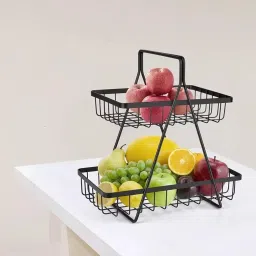 2-Tier Fruit & Vegetable Basket For Dining Table/Kitchen Multipurpose Stainless Steel Fruit & Vegetable Basket-image-76