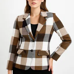 naida Women Checkered, Printed Single Breasted Casual, Festive, Formal, Party, Sports, Wedding, Lounge Wear Blazer-picture-31