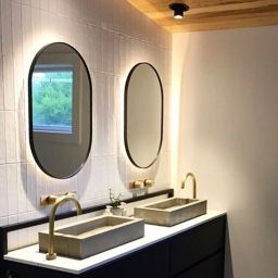 BLACK ALUMINIUM CAPSULE FRAME Bathroom Mirror-image-78