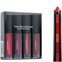 Insta Beauty 5 in 1 Creamy Lipsticks + Liquid Matte Mini Lipsticks 4 Piece-6