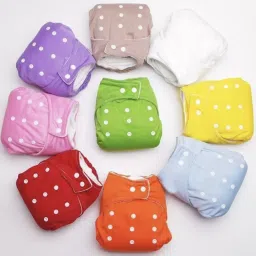 Re-Usable Baby Diapers, Adjustable Size for New Born (Set of 6) - (12 Pieces)-7