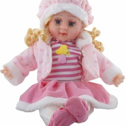 Singing Soft Cute Looking Musical Rhyming Baby Doll Toy Princess Laughing and Talking Doll For Kids (Pink)-0