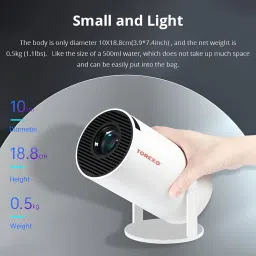 Torexo Sales HY300 1GB/8GB, HD Android 11 WiFi 6/BT 5.0 180 degree Rotation Auto Keystone (4500 lm / 1 Speaker / Wireless / Remote Controller) Portable Projector image 2