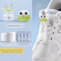 Athline Kids Cartoon Face Silicone No Tie Shoelace Locks Quick(LC86), Quick Shoe Lace-image-94