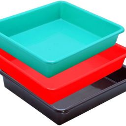 Plastic Prime Exel Small Tray For Home/Office, 3 pc Tray 2 Ltr, Red Green Brown Tray-image-31