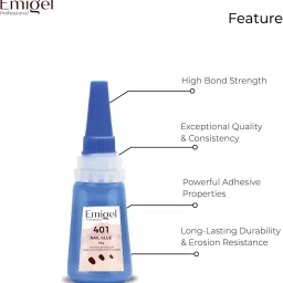 emigel professional 401 Nail Glue for Artificial Nail Extensions Rapid Fix Glue, Quick Drying image 2