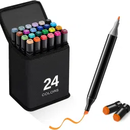 24 Pcs Colors Dual Tip Art Markers Coloring Alcohol Based Markers Colored Pens-20