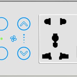 HomeMate Smart Touch Switch Panel | 2 Switch, 1 Fan & 1 Socket with Quick Charge USB's-image-1