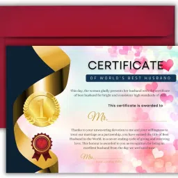 A4 Size 8.3x11.7inches Best Husband Certificate without Frame Love Greeting Card-picture-15