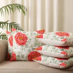 jamio firati Pink Cotton Floral 18x18 inches Cushion Covers (Set of 2)-picture-31