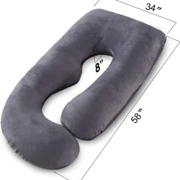 Pregnancy G Shape for Pregnant/Maternity Back Pain Relief, HIPS & Belly Support Microfibre Solid Pregnancy Pillow Pack of 1-image-17