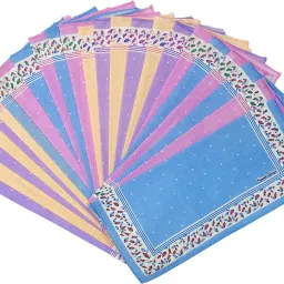 Royal Mart Premium Cotton Handkerchief 11*11 – Soft Prints for Women/Girl/Design Will Vary ["Multicolor"] Handkerchief-image-14