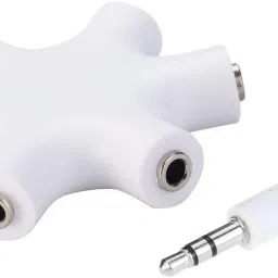 Kingdom White 5-Way 3.5 mm Stereo Audio Rockstar Splitter Headset | White Phone Converter-image-14