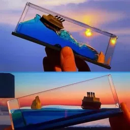 Moving Titanic Liquid Wave Cruise Ship Car Dashboard Carabiner-image-18