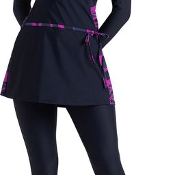 speedo Two Piece Closedback Full Body Suit - Endurance10 Printed Women Dark Blue Swimsuit-picture-24