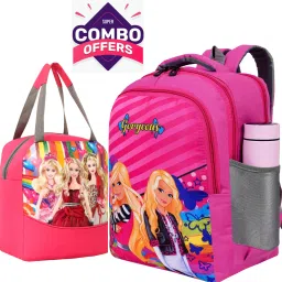 BARBIE school and lunch bag For 1st std-5th std Waterproof School Bag-image-61