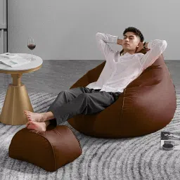 shira 24 4XL Bean Bag with Footrest Ready to Use with Beans Bean Bag FootstoolWith Bean Filling image 3