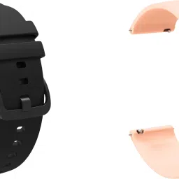ACM WSM24L20BKCP1706 Pack of 2 Watch Strap Silicone Color Hook 20mm for Inbase Urban Lyf Smartwatch (Black/Creame Pink) Smart Watch Strap-image-26